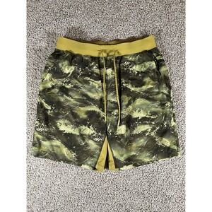 Mens Lululemon‎ High Dive Auric Green Gold  9" T.H.E. Shorts Linerless  Large